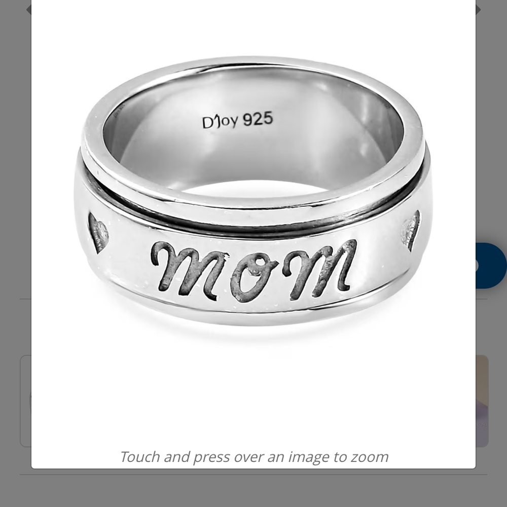 Sterling Silver Spinner 'Mom' Ring